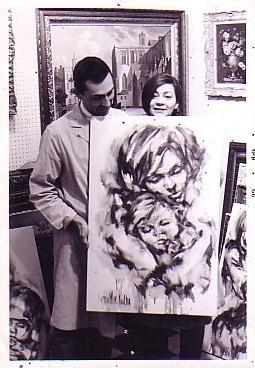 Hyacinthe with fine art dealer Herbert A. Starr and a Mother and Child Icon painting