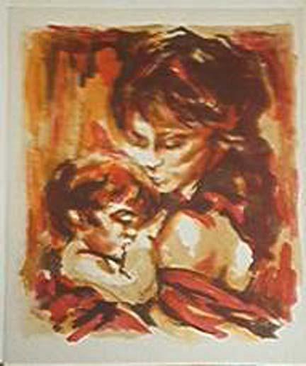 Silk Screen Mother and Child